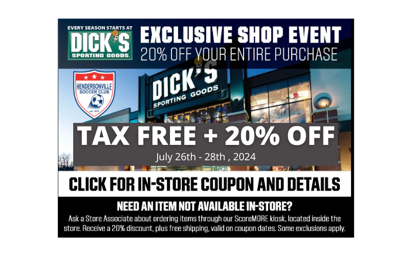 Dick's Sporting Goods 20% off Entire Order + Tax Free